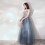 Charming Ocean Blue Prom Dresses 2019 A-Line / Princess Unusual Spaghetti Straps Lace Flower Appliques Sleeveless Backless Floor-Length / Long Formal Dresses