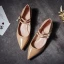Härlig Pärla Rosa Tidsbeställning Damskor 2019 Lackläder Pärla Spänne 4 cm Låg Klack Spetsiga Pumps
