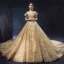 Luxe Champagne Robe De Mariée 2019 Princesse De l'épaule Perlage Perle Paillettes En Dentelle Fleur Manches Courtes Dos Nu Royal Train