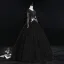 Classy Black Prom Dresses 2019 A-Line / Princess Scoop Neck Beading Crystal Pearl Rhinestone Lace Flower Short Sleeve Backless Floor-Length / Long Formal Dresses
