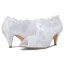Piękne Białe Satyna Z Koronki Buty Ślubne 2021 Kokarda 6 cm Szpilki Peep Toe Ślub Wysokie Obcasy