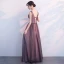 Elegant Black Prom Dresses 2018 A-Line / Princess Beading Appliques V-Neck Backless Sleeveless Floor-Length / Long Formal Dresses