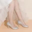 Scintillantes Argenté Glitter Chaussure De Mariée 2021 8 cm Mariage Talons Aiguilles Peep Toes / Bout Ouvert Talons Hauts