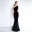 Chic / Beautiful Black Evening Dresses  2019 Trumpet / Mermaid Suede One-Shoulder Sleeveless Backless Floor-Length / Long Formal Dresses