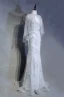 High End Silber Abendkleider 2019 Meerjungfrau V-Ausschnitt Handgefertigt Perlenstickerei Kristall Perle Strass Ärmellos Rückenfreies Sweep / Pinsel Zug Festliche Kleider