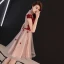 Charming Burgundy Party Dresses 2019 A-Line / Princess High Neck Crystal Lace Flower Appliques Cap Sleeves Short Formal Dresses