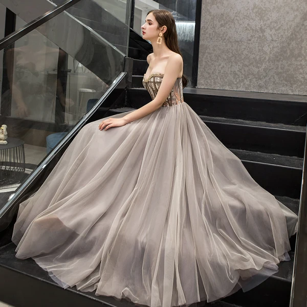 Chic / Beautiful Black Evening Dresses 2019 A-Line / Princess Sweetheart Beading Lace Flower Sleeveless Backless Floor-Length / Long Formal Dresses