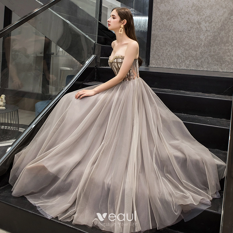 Chic Beautiful Black Evening Dresses 2019 A Line Princess Sweetheart Beading Lace Flower Sleeveless Backless Floor Length Long Formal Dresses