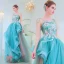 Charming Jade Green Evening Dresses  2019 A-Line / Princess Spaghetti Straps Pearl Rhinestone Lace Flower Sleeveless Backless Floor-Length / Long Formal Dresses