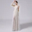 Charmant Ivory / Creme Brautkleider / Hochzeitskleider 2021 A Linie Tiefer V-Ausschnitt Perlenstickerei Pailletten Ärmellos Rückenfreies Lange Hochzeit