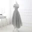 Schöne Grau Glanz Abendkleider 2018 A Linie Pailletten Off Shoulder Rückenfreies Ärmellos Asymmetrisch Festliche Kleider