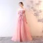 Chic / Belle Bleu Ciel Robe De Soirée 2019 Princesse Bustier Perlage Perle Paillettes Appliques En Dentelle Fleur Sans Manches Dos Nu Longue Robe De Ceremonie