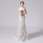 Charming Champagne Wedding Dresses 2021 Trumpet / Mermaid Spaghetti Straps Beading Sequins Lace Flower Sleeveless Backless Court Train Wedding