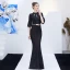 Scintillantes Couleur Unie Champagne Robe De Soirée 2019 Trompette / Sirène Encolure Dégagée Paillettes Ceinture 3/4 Manches Longue Robe De Ceremonie