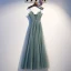 Chic / Beautiful Green Evening Dresses  2019 A-Line / Princess Spaghetti Straps Beading Sequins Rhinestone Sleeveless Backless Floor-Length / Long Formal Dresses