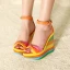 Modern / Fashion Multi-Colors Casual Womens Sandals 2019 Ankle Strap Bow 13 cm Wedges Open / Peep Toe Sandals