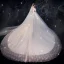 Charmant Ivoire Robe De Mariée 2019 Robe Boule De l'épaule Perlage Paillettes Manches Courtes Dos Nu Cathedral Train