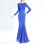 Chic / Belle Couleur Unie Noire Robe De Soirée 2019 Trompette / Sirène Encolure Dégagée Perlage Cristal Paillettes Manches Longues Dos Nu Longue Robe De Ceremonie