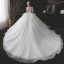 Mode Ivoire Glitter Robe De Mariée 2021 Robe Boule Encolure Dégagée Perlage Faux Diamant Manches Courtes Dos Nu Royal Train Mariage