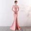 Chic / Belle Couleur Unie Ivoire Robe De Soirée 2019 Trompette / Sirène Bretelles Spaghetti Perlage Gland Sans Manches Dos Nu Fendue devant Longue Robe De Ceremonie