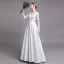Classique Blanche Plage Robe De Mariée 2019 Princesse V-Cou En Dentelle Fleur Manches Longues Dos Nu Longue