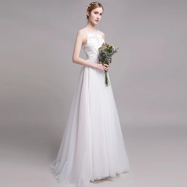 luann's dresses long beach ca Ruffles Tulle Bridal Gowns, Beach Wedding Dresses, SW408 main image 1