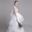 Haut de Gamme Blanche Robe De Mariée 2019 Princesse Encolure Dégagée Fait main Perlage Perle En Dentelle Fleur Paillettes Manches Courtes Volants en Cascade Tribunal Train