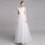 Chic / Belle Champagne Plage Robe De Mariée 2019 Princesse Bretelles Spaghetti En Dentelle Fleur Sans Manches Dos Nu Train De Balayage