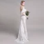 Chic / Belle Champagne Plage Robe De Mariée 2019 Trompette / Sirène De l'épaule En Dentelle Fleur Manches Courtes Dos Nu Train De Balayage