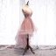 Chic / Belle Perle Rose Robe De Cocktail 2019 Princesse Bretelles Spaghetti Perlage Paillettes En Dentelle Fleur Sans Manches Dos Nu Asymétrique Robe De Ceremonie