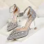 Glitzernden Gold Brautschuhe 2019 Knöchelriemen Strass Pailletten 9 cm Stilettos Spitzschuh Hochzeit High Heels