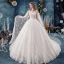 Charmant Ivoire Robe De Mariée 2019 Princesse V-Cou Perlage Paillettes Appliques Perle En Dentelle Fleur Sans Manches Dos Nu Watteau Train