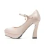 Vintage / Retro Champagne Wedding Shoes 2019 Buckle 11 cm Stiletto Heels Round Toe Wedding Pumps