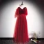 Vintage / Retro Dark Green Prom Dresses 2021 A-Line / Princess V-Neck 1/2 Sleeves Backless Floor-Length / Long Prom Formal Dresses