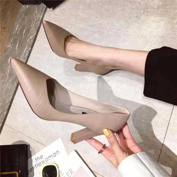 Simple Noire Bureau OL Escarpins Talons Hauts 2021 9 cm Talons Aiguilles À Bout Pointu Escarpins
