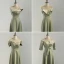 Simple Vert Cendré Satin Robe Demoiselle D'honneur 2021 Princesse Dos Nu Thé Longueur Robe Pour Mariage