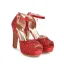 Sexy Silber Abend Pailletten Sandalen Damen 2021 Knöchelriemen 12 cm Thick Heels Peeptoes Sandaletten Hochhackige