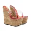 Chic / Beautiful Beige Transparent Street Wear Womens Sandals 2021 Waterproof 15 cm Platform Wedges Open / Peep Toe Sandals
