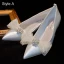 Elegant Ivory Pearl Bow Wedding Shoes 2021 Leather 8 cm Stiletto Heels Pointed Toe Wedding Pumps High Heels