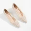 Charming Beige Lace Flower Wedding Shoes 2021 3 cm Stiletto Heels Low Heel Pointed Toe Wedding Pumps High Heels