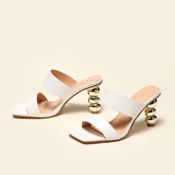 Modest / Simple Tan Casual Womens Sandals 2021 8 cm Stiletto Heels Open / Peep Toe Sandals High Heels