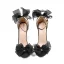 Schöne Schwarz Ball Schleife Sandalen Damen 2021 Knöchelriemen 11 cm Stilettos Peeptoes Sandaletten Hochhackige