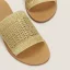 Abordable Marron Désinvolte Tresser Plate Pantoufle & Tongs 2021 Peep Toes / Bout Ouvert Chaussures Femmes