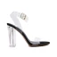 Sexy Transparent Noire Club de carnaval Sandales Femme 2021 Bride Cheville 10 cm Talons Épais Peep Toes / Bout Ouvert Sandales Talons Hauts