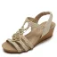 Vintage / Originale Marron Vacances Plage Tresser Sandales Femme 2021 5 cm Compensées Peep Toes / Bout Ouvert Sandales Talons Hauts