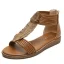 Bohemia Beige Street Wear T-Strap Rhinestone Flat Womens Sandals 2021 Open / Peep Toe Sandals
