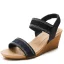 Bohemia Beige Rhinestone Street Wear Holiday Womens Sandals 2021 5 cm Wedges Open / Peep Toe Sandals