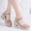 Chic / Beautiful Green Summer Street Wear Suede Womens Sandals 2021 6 cm Thick Heels Open / Peep Toe Sandals