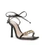 Sexy Noire Cocktail Soirée Sandales Femme 2021 Noeud Bride Cheville 9 cm Talons Aiguilles Peep Toes / Bout Ouvert Sandales Talons Hauts