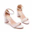 Charmant Schöne Weiß Perle Brautschuhe 2021 Knöchelriemen 7 cm Thick Heels Peeptoes Hochzeit Sandaletten Hochhackige